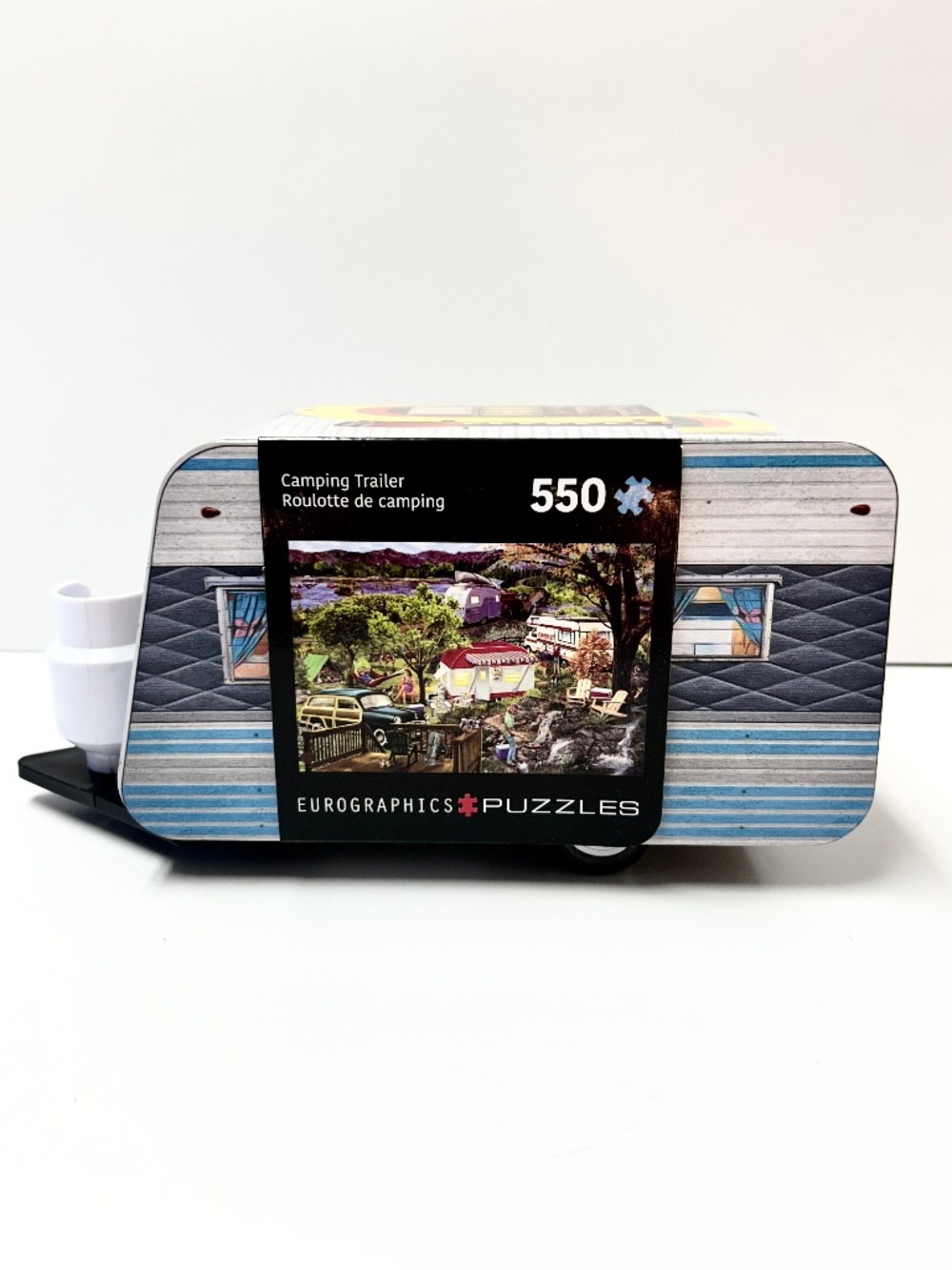 Eurographics: Camping Trailer Tin 550 Piece Puzzle Vintage Outdoor Camping Scene